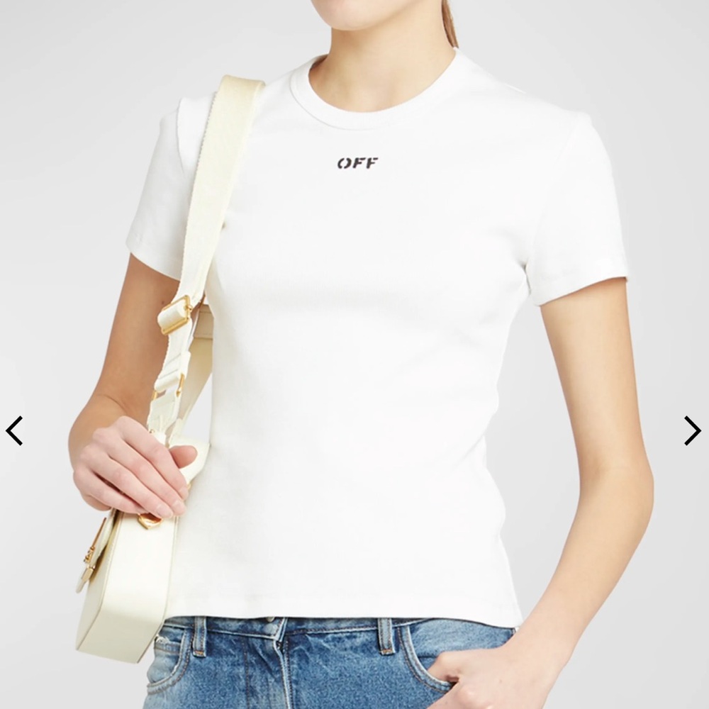 Off-White logo-print ribbed T-shirt